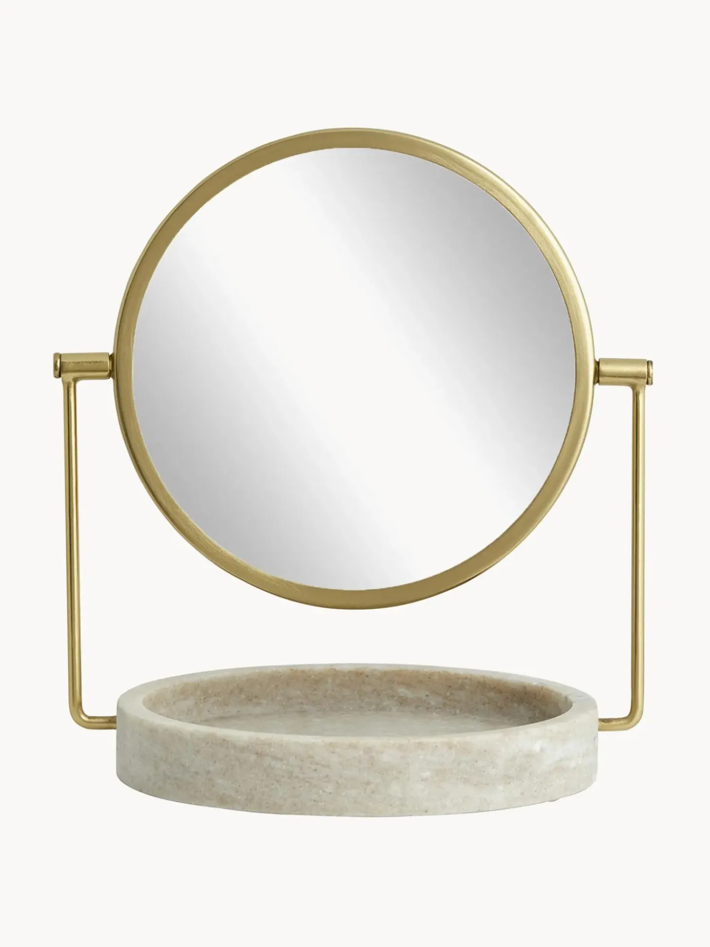 Specchio Cosmetico Con Base In Marmo Haja