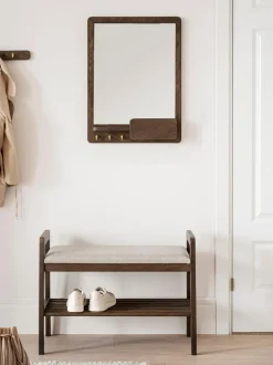 Specchio Da Parete Con Mensola In Legno Di Quercia Inverness