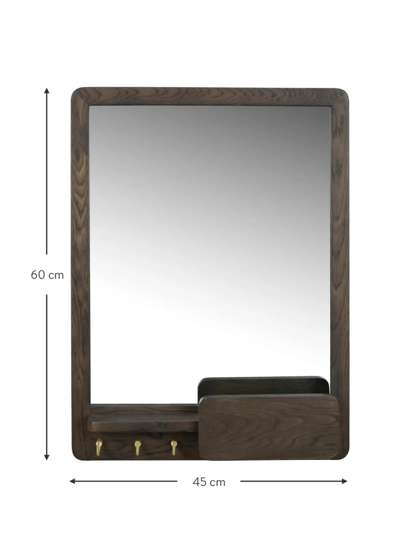 Specchio Da Parete Con Mensola In Legno Di Quercia Inverness