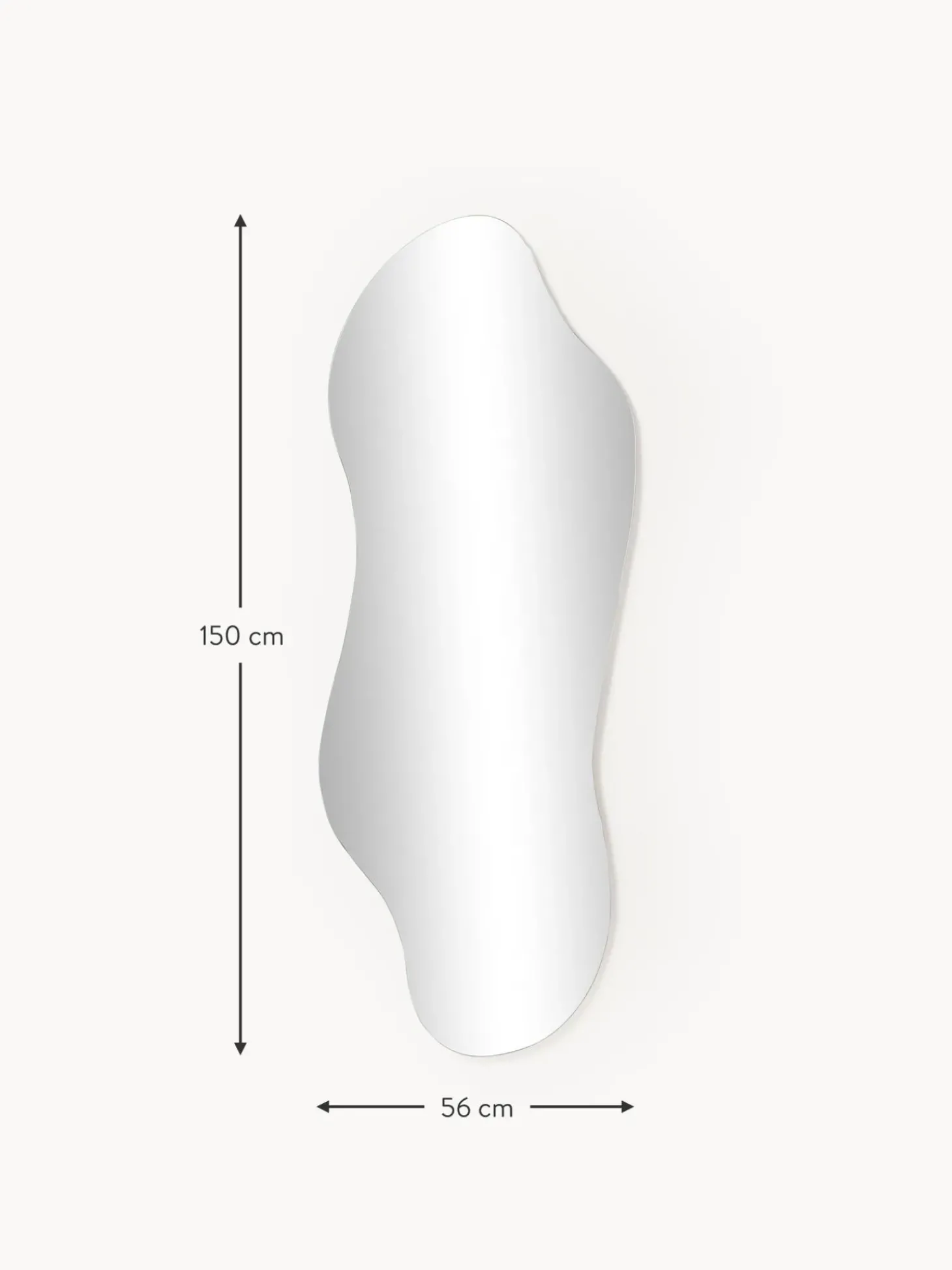 Specchio Da Parete Dalla Forma Organica Senza Cornice Lia