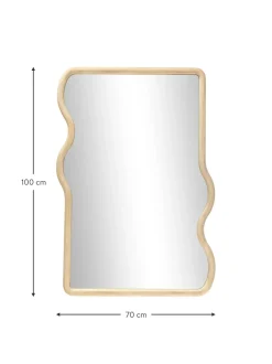 Specchio Da Parete Ondulato In Legno Stream