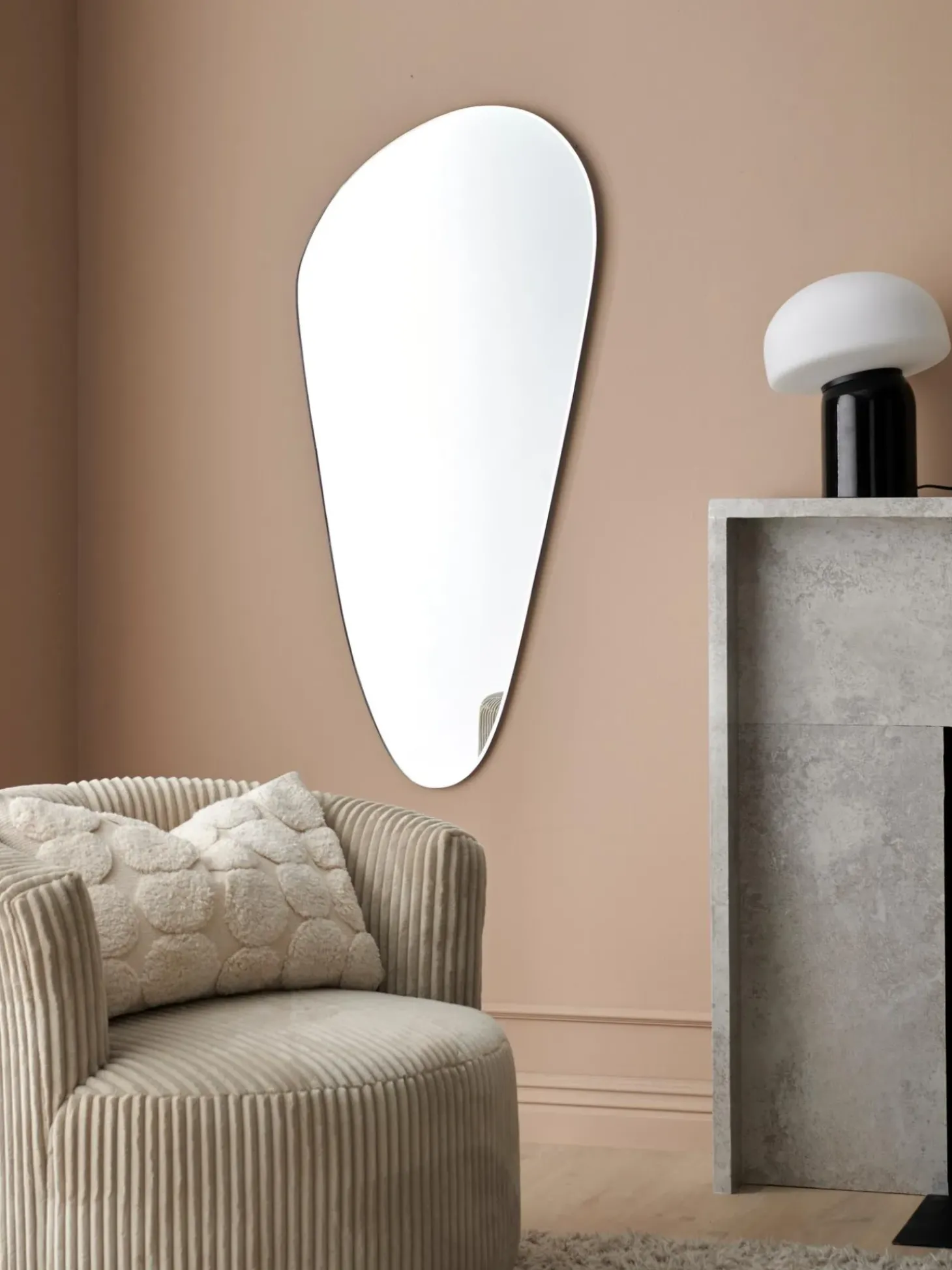 Specchio Da Parete Senza Cornice In Forma Organica Dripp