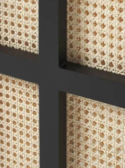 Specchio Da Terra Con Paravento In Rattan Aura