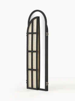 Specchio Da Terra Con Paravento In Rattan Aura