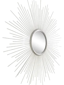 Specchio Decorativo Con Cornice In Metallo Argentato Ella