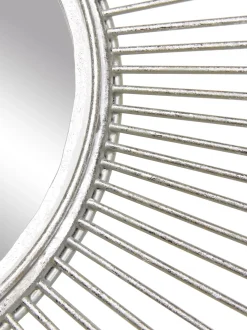 Specchio Decorativo Con Cornice In Metallo Argentato Ella