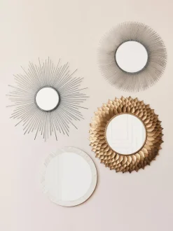 Specchio Decorativo Con Cornice In Metallo Argentato Ella