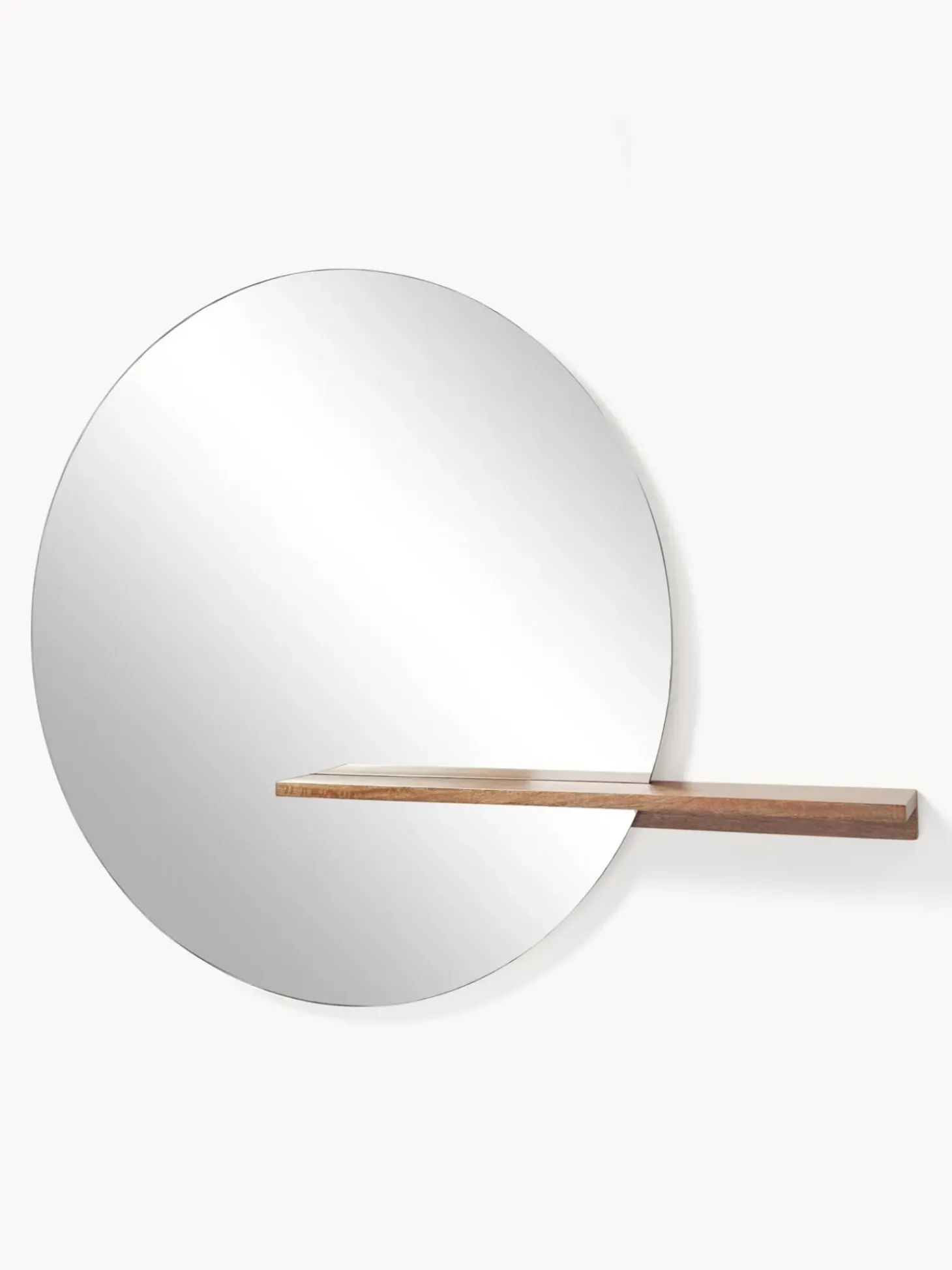 Specchio Grande Da Parete Con Mensola In Legno Sandro