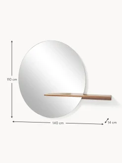 Specchio Grande Da Parete Con Mensola In Legno Sandro