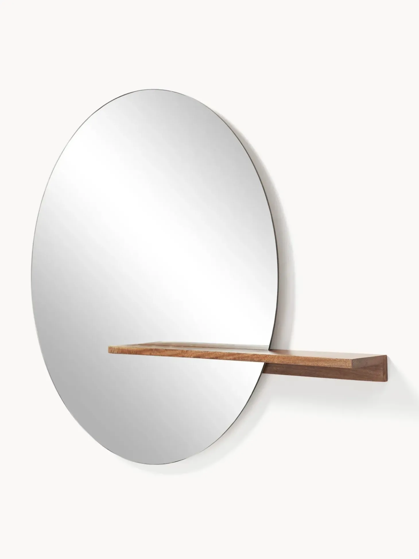 Specchio Grande Da Parete Con Mensola In Legno Sandro