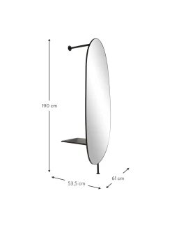 Specchio Moderno Da Parete Con Ripiano In Metallo Ophelia