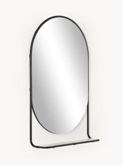 Specchio Ovale Da Parete Con Mensola In Marmo Verena