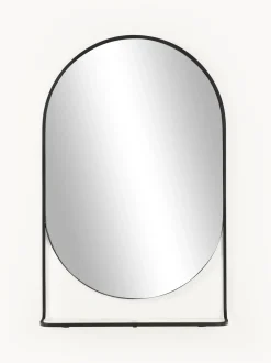 Specchio Ovale Da Parete Con Mensola In Marmo Verena