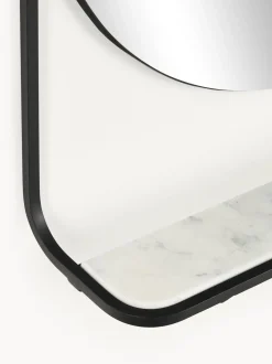 Specchio Ovale Da Parete Con Mensola In Marmo Verena