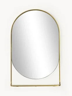 Specchio Ovale Da Parete Con Mensola In Marmo Verena