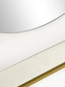 Specchio Ovale Da Parete Con Mensola In Marmo Verena