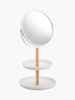 Specchio Per Trucco Rotondo Con Ingrandimento E Ripiani Tosca