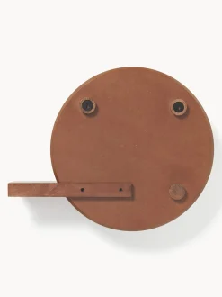 Specchio Rotondo Da Parete Con Mensola In Legno Sandro