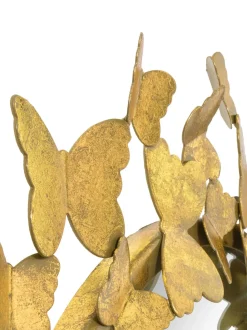 Specchio Rotondo Da Parete Con Finitura Antica Butterfly