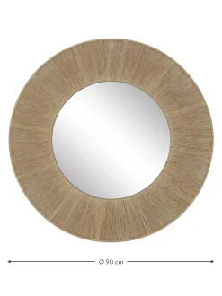Specchio Rotondo Da Parete Con Cornice In Corda Beige Citra