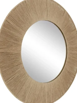 Specchio Rotondo Da Parete Con Cornice In Corda Beige Citra
