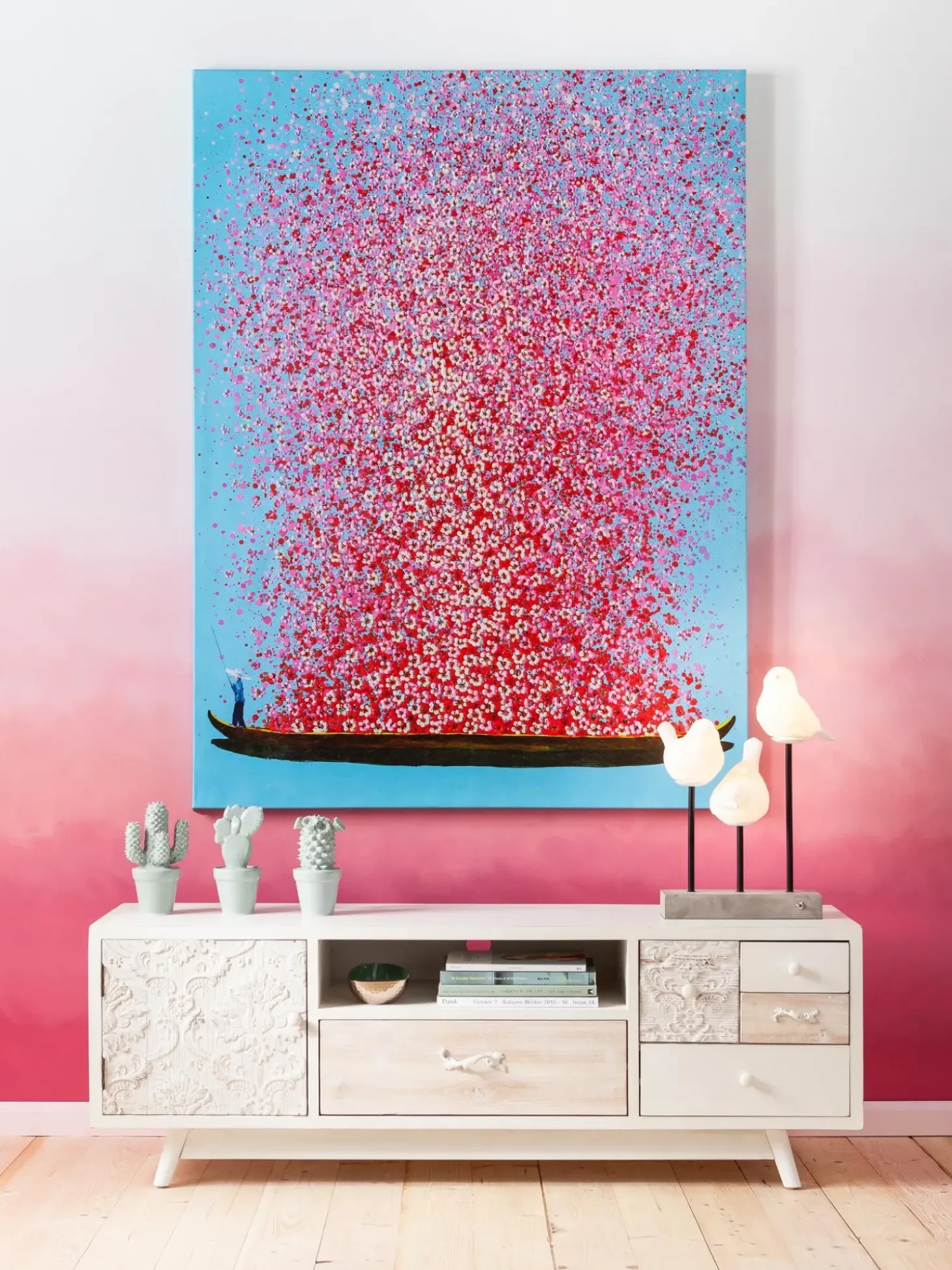 Stampa Su Tela Flower Boat