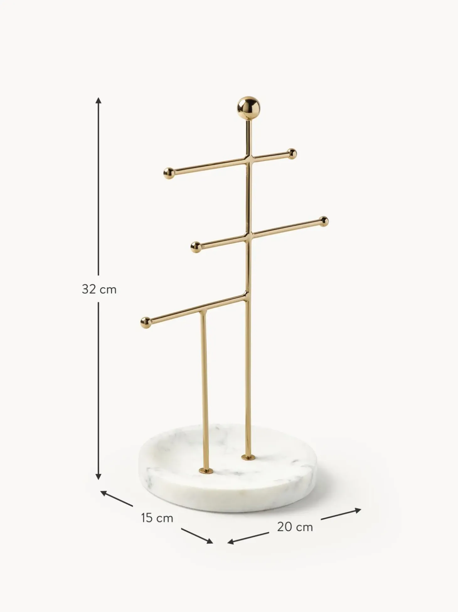 Stand Portagioie Con Base In Marmo Selina