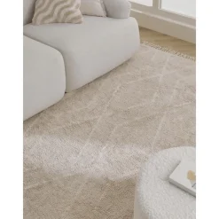 Tappeto In Cotone Fatto A Mano Con Motivo A Rombi E Frange Bina*Westwing Collection Online