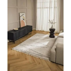 Tappeto In Cotone Fatto A Mano Con Motivo A Zigzag E Frange Asisa*Westwing Collection Sale