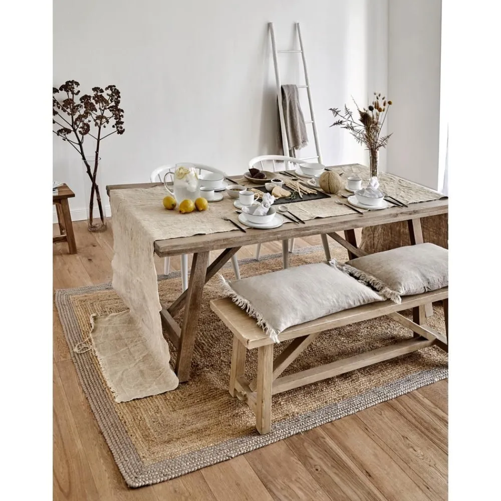 Tappeto In Juta Taftato A Mano Con Bordo Grigio Shanta*Westwing Collection Discount