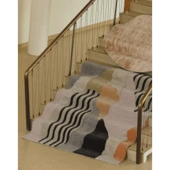 Tappeto In Lana A Pelo Lungo Con Motivo Astratto Bobo*Jotex New