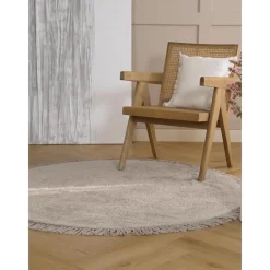 Tappeto Rotondo In Cotone Tessuto A Mano Con Frange Daya*Westwing Collection Fashion