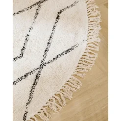 Tappeto Rotondo In Cotone Taftato A Mano Con Motivo Rombi Bina*Westwing Collection Sale