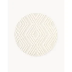 Tappeto Rotondo In Cotone Con Struttura In Rilievo Ziggy*Westwing Collection Discount