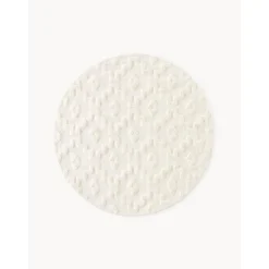 Tappeto Rotondo In Cotone Con Struttura In Rilievo Idris*Westwing Collection Fashion