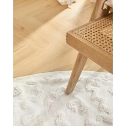 Tappeto Rotondo In Cotone Con Struttura In Rilievo Idris*Westwing Collection Fashion