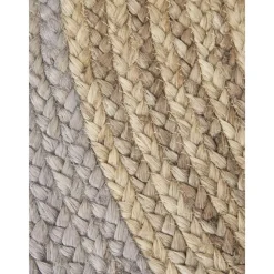 Tappeto Rotondo In Juta Fatto A Mano Con Bordo Grigio Shanta*Westwing Collection New