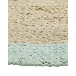 Tappeto Rotondo In Juta Fatto A Mano Con Bordo Verde Menta Shanta*Westwing Collection Hot