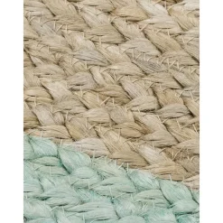 Tappeto Rotondo In Juta Fatto A Mano Con Bordo Verde Menta Shanta*Westwing Collection Hot