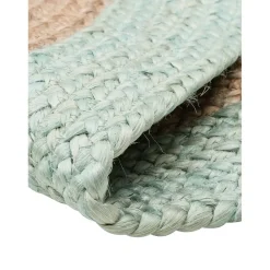Tappeto Rotondo In Juta Fatto A Mano Con Bordo Verde Menta Shanta*Westwing Collection Hot