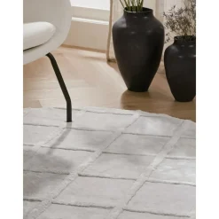 Tappeto Rotondo In Viscosa Con Motivo Rombi Shiny*Westwing Collection New