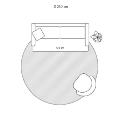 Tappeto Rotondo In Viscosa Con Motivo Rombi Shiny*Westwing Collection New
