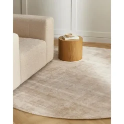 Tappeto Rotondo In Viscosa Tessuto A Mano Jane*Westwing Collection New