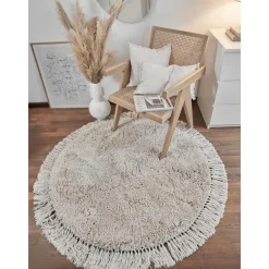 Tappeto Rotondo Soffice A Pelo Lungo Con Frange Dreamy*Westwing Collection New