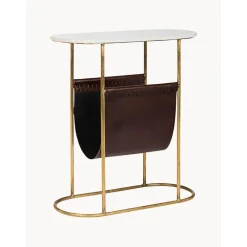 Tavolino Con Piano In Marmo E Portariviste Marmol*Bizzotto Outlet