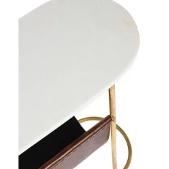 Tavolino Con Piano In Marmo E Portariviste Marmol*Bizzotto Outlet