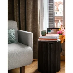 Tavolino Contenitore Rotondo In Legno Nele*Westwing Collection New