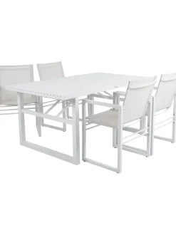 Tavolino Da Giardino Bianco Vevi, 160 X 90 Cm