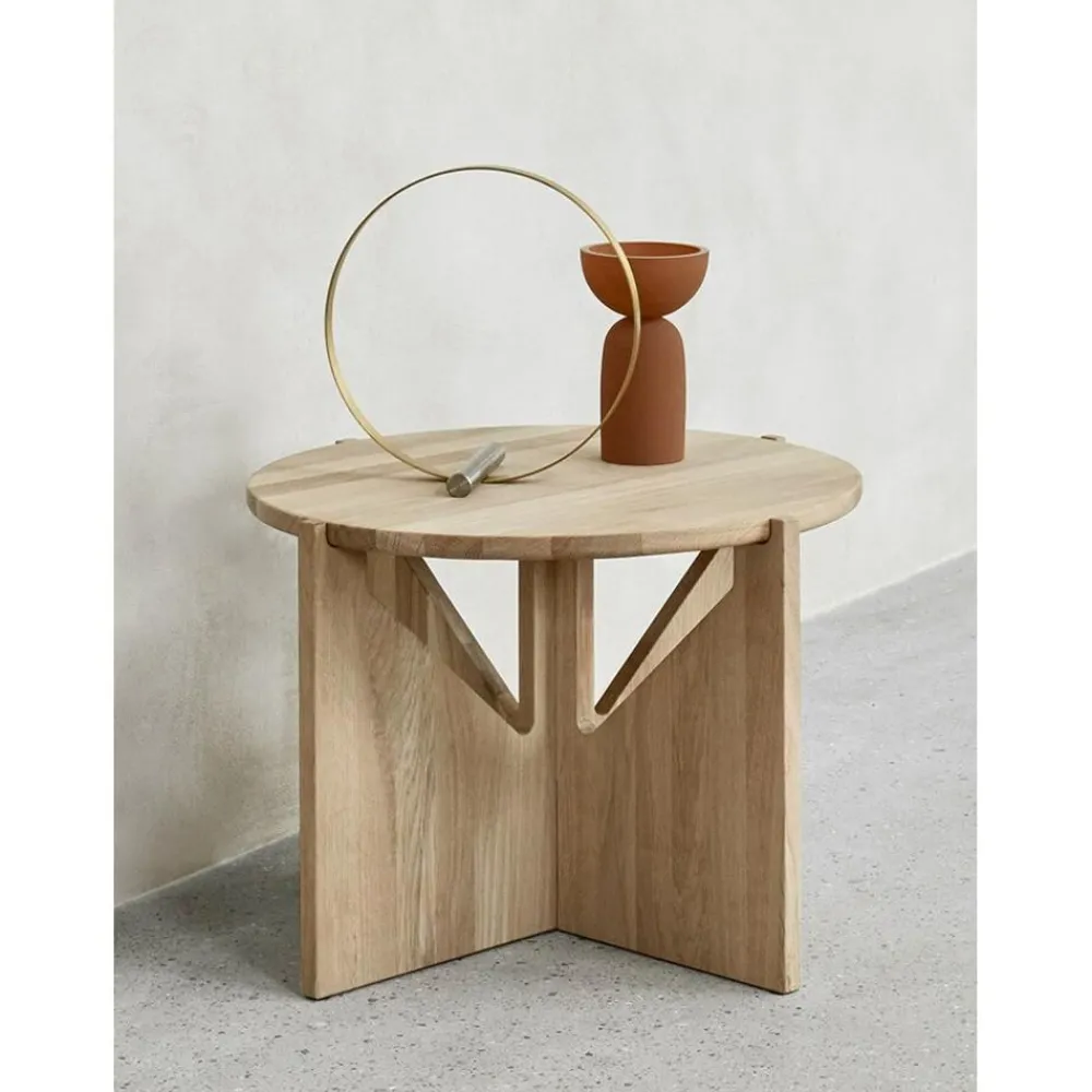 Tavolino Da Salotto Rotondo In Legno Di Quercia Future*Kristina Dam Fashion