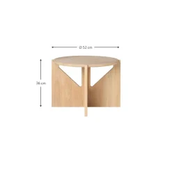 Tavolino Da Salotto Rotondo In Legno Di Quercia Future*Kristina Dam Fashion